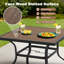 Ensemble de salle à manger de patio 5 pièces avec plateau en faux bois, chaises à ressorts en C PVC-coated polyester rembourrées