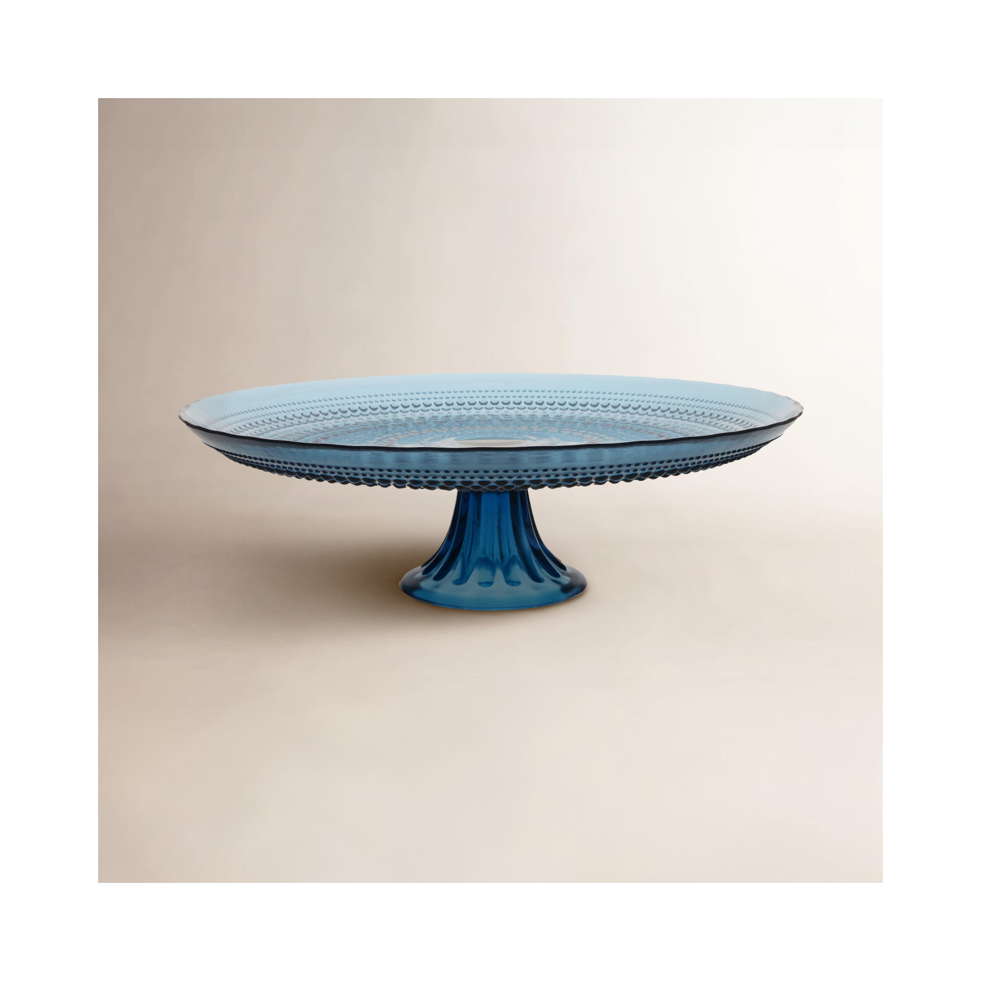 Fortessa Jupiter Vintage Glassware Cake Stand, Blue