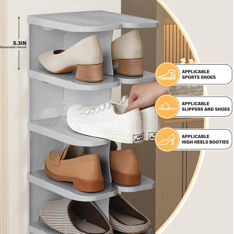 6-tier Thickened Shoe Rack, Stackable & Adjustable Shoe Organizer