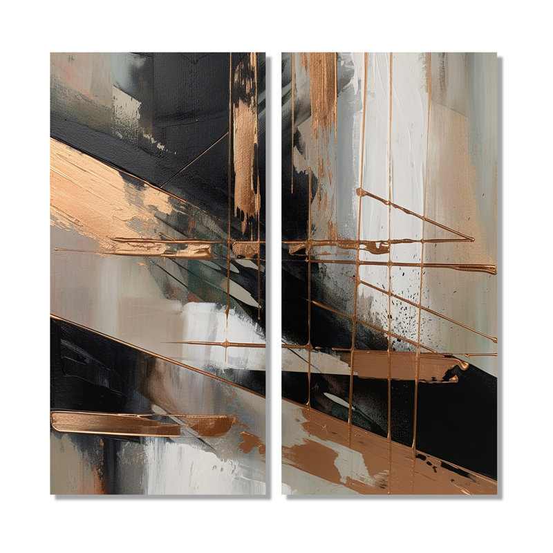 Brun et noir au-delà des limites III - art mural moderne, 20" H x 24" W, Wrapped Canvas, Does Not Apply
