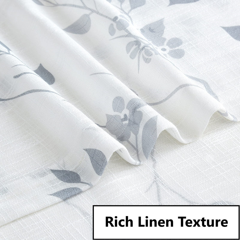 Semi Sheer Curtain Panel Pair, 127cm Width x 228.6cm Drop, Gray