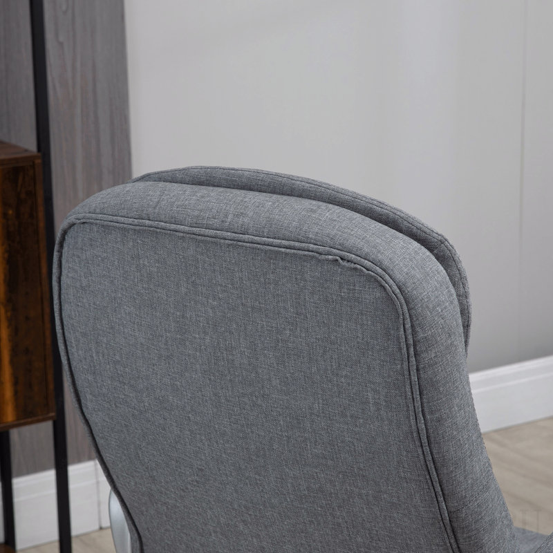 High Back Home Office Chair Executive Computer Chair With Adjustable Height, Upholstered Thick Padding Headrest And Armrest - Grey