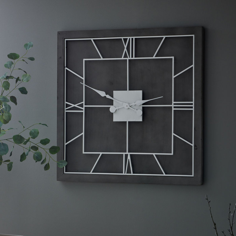 Anetia Grey Square Wall Clock