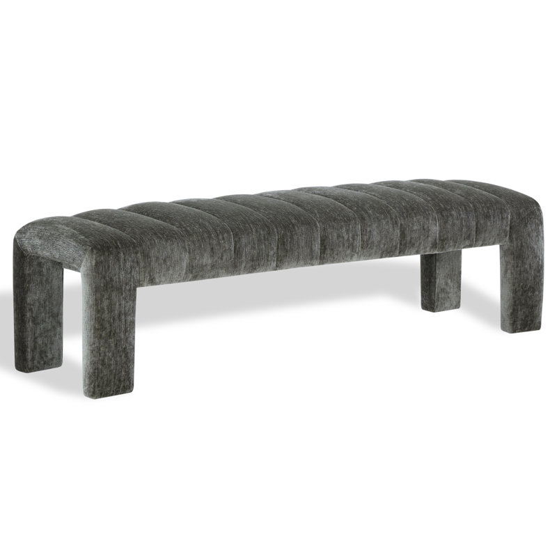 Bellisima Upholstered Bench, Dark Green Chenille