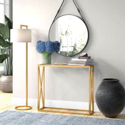 Arlo Unfinished Glass Top Console Table