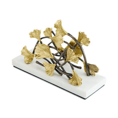 Golden Ginkgo Marble Napkin Holder