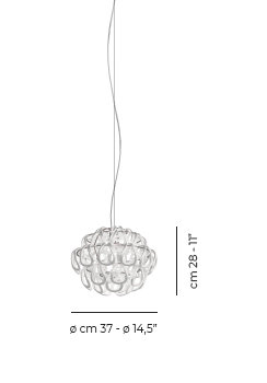 Giogali 1 - Light Pendant, 90" H x 14.5" W x 14.5" D, Glossy Chrome, White