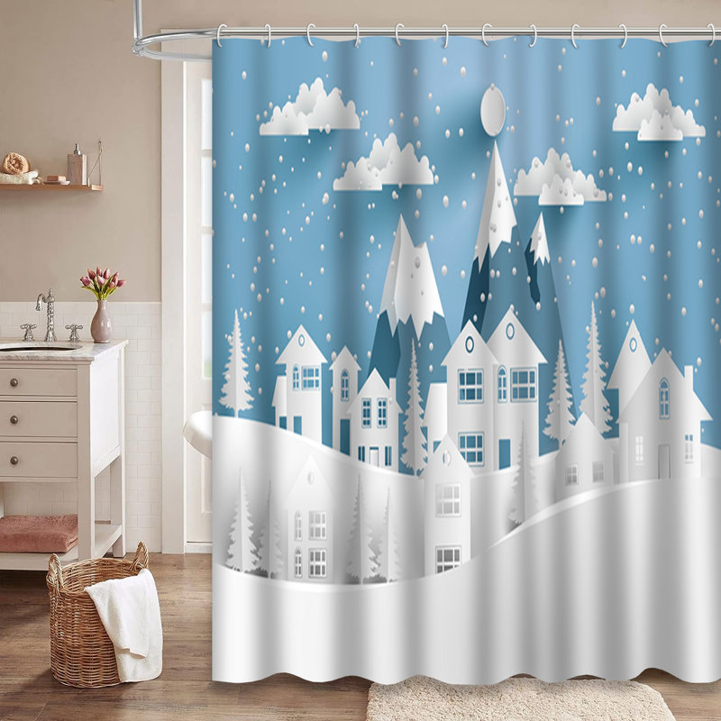 Rideau de douche Winter Forest House, L 72 po x l 72 po