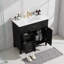 Meuble-lavabo noir 36 po avec lavabo, meuble autoportant moderne avec tiroirs et structure en bois massif, comptoir en céramique pour la rénovation de la salle de bain-1567927222