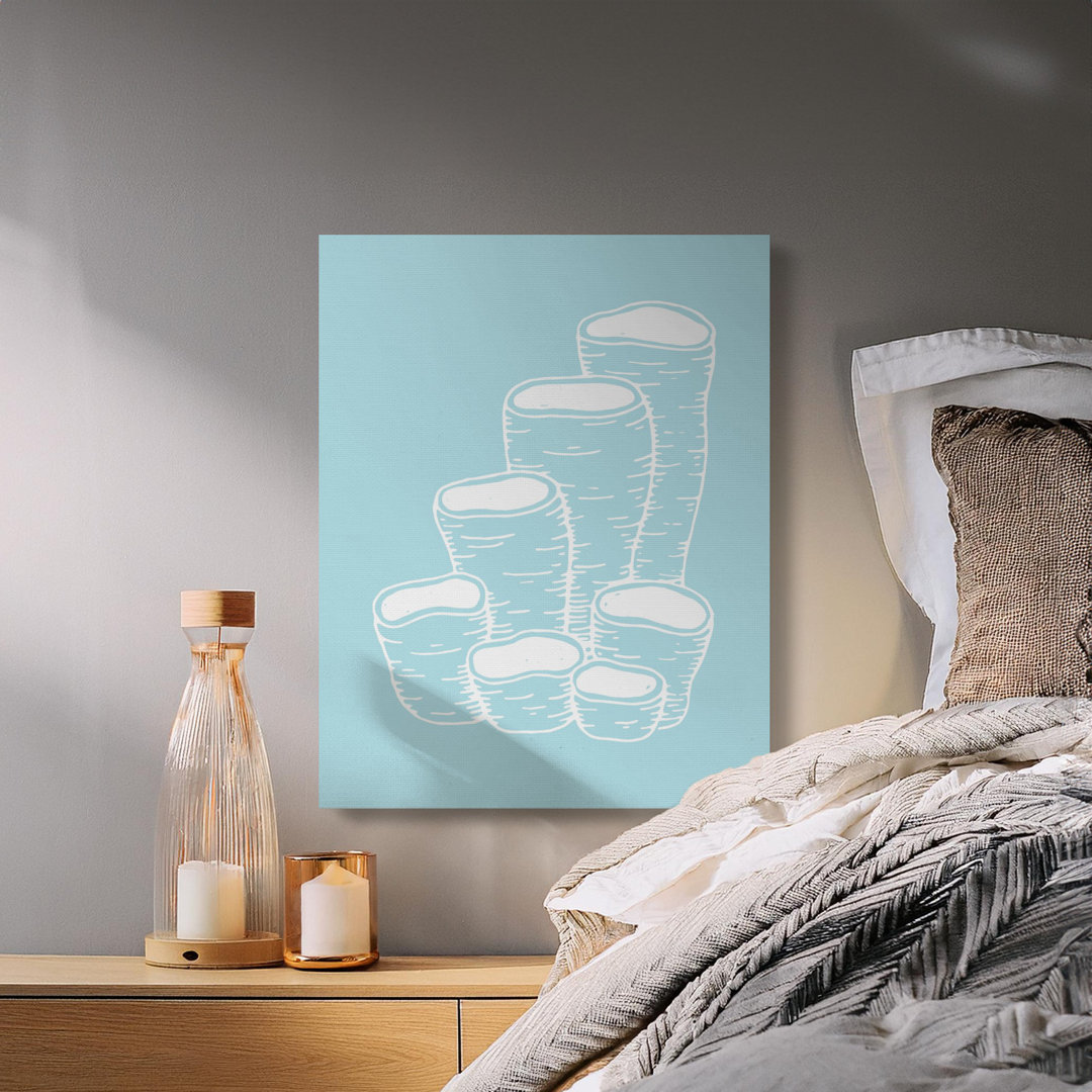 Light Blue Abstract Organic Canvas Print