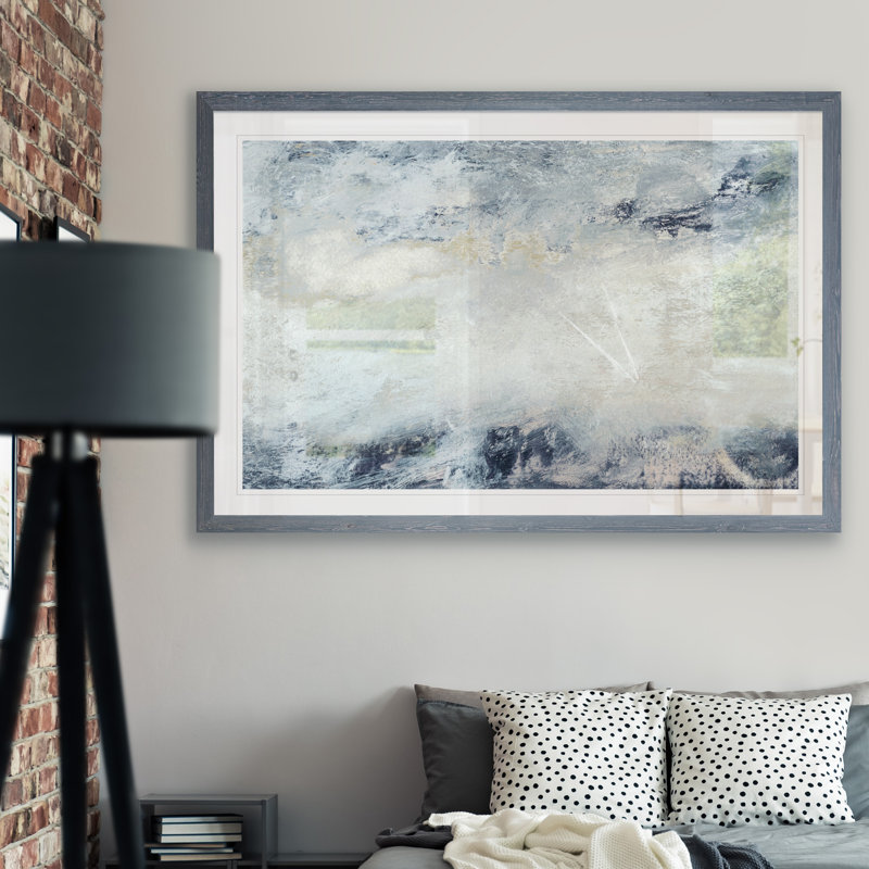 «Hushed V», reproduction d'art encadrée, H 32 po x l 44 po x P 1,3 po, Cadre en papier gris