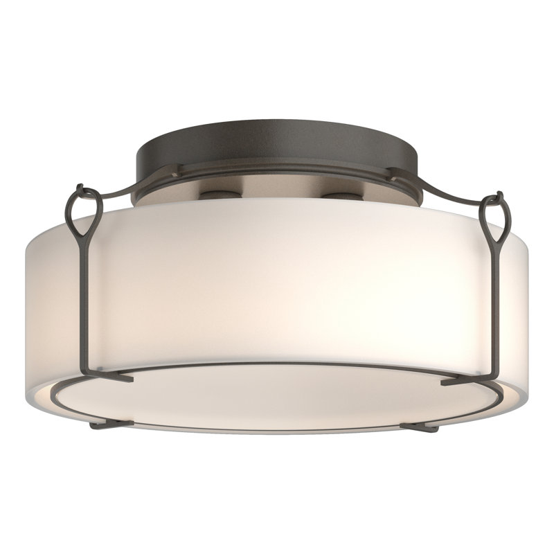 Bow 4 - Light Semi Flush Mount, Water Clear, Bronze