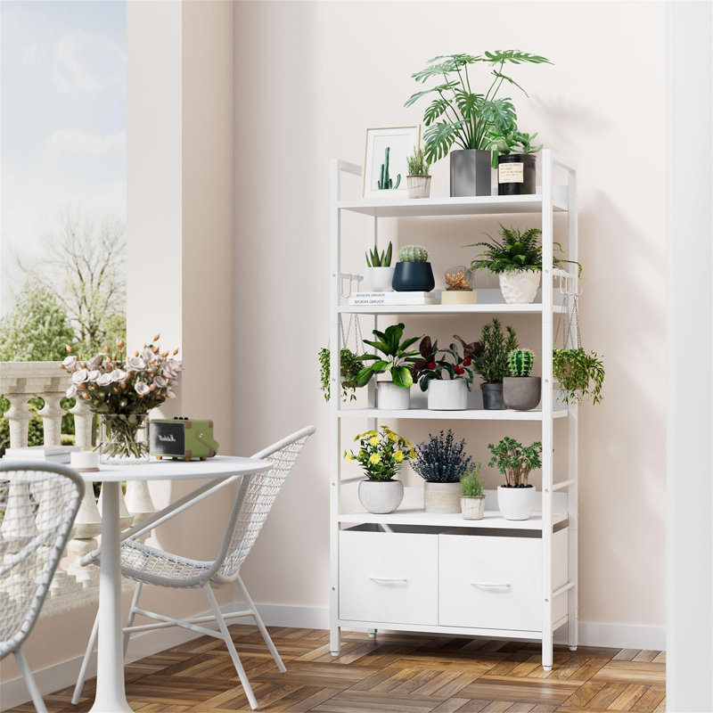 154cm H x 30cm W Metal Bookcase, White