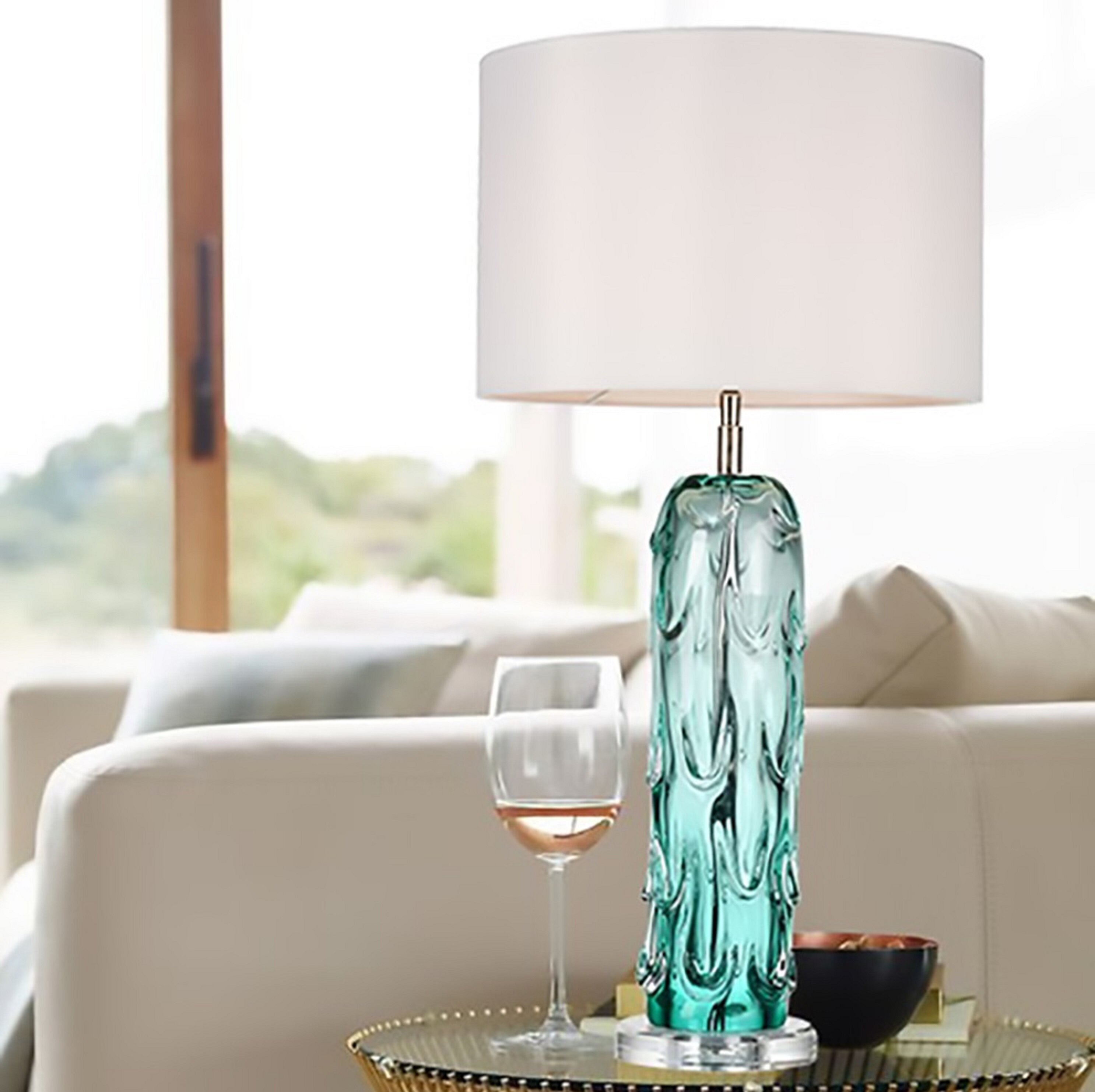 Rosecliff Heights Jaydon Glass Table Lamp
