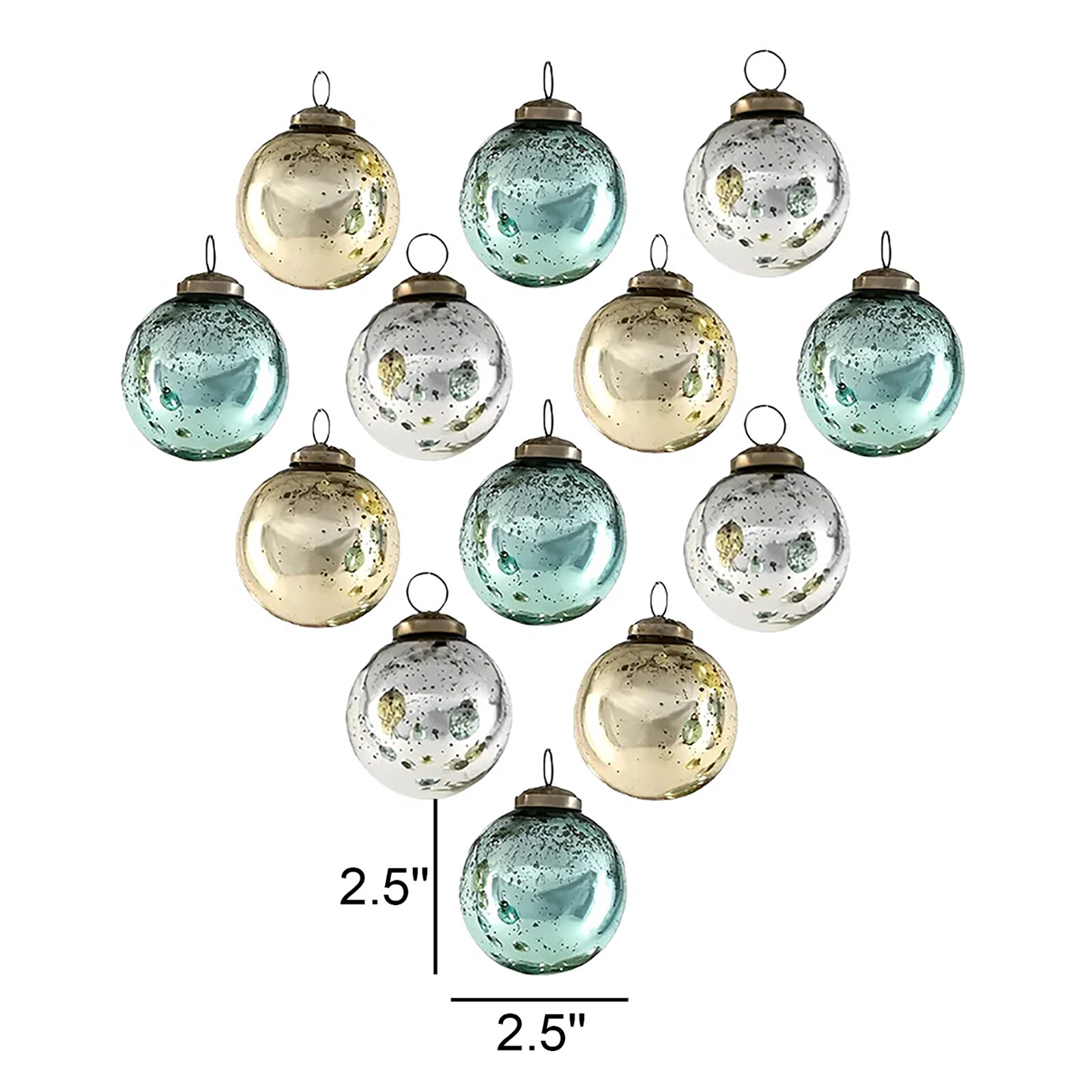 The Holiday Aisle® Solid Ball Ornament, 2.5" H x 2.5" W x 2.5" D, Blue