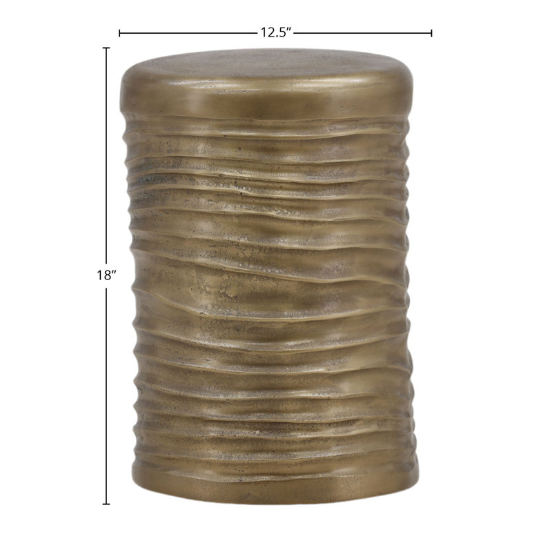 Galen Aluminum End Table, Antique Brass