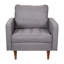 Chaise avec accoudoirs en faux lin de qualité commerciale Mid-Century-266577995