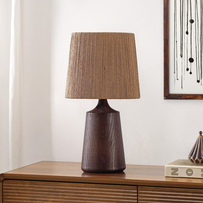 Lampe de table à DEL 22,25 po Highland Classic, Bois brun foncé