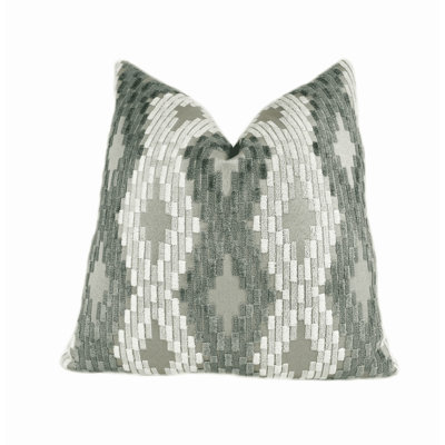 Housse de coussin en velours sauge et crème