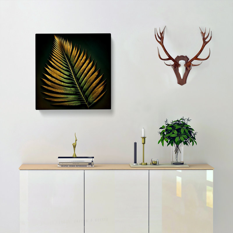 Palm Leaf - Wrapped Canvas, 35cm H x 35cm W x 3cm D
