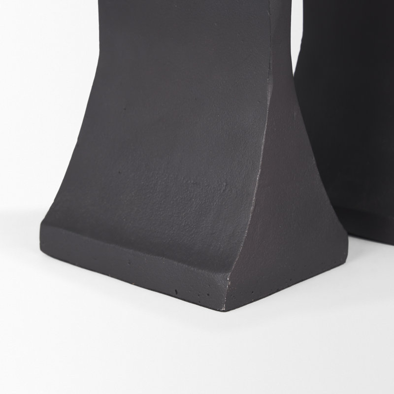 Bougeoir en métal H 11,4 po Soteria, Noir / or