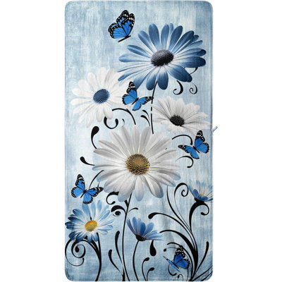 Daisy Floral Fleece Bath Towel Premium Microfiber Oversized Towels for Bathroom Men Women 60*80inch Plus, you'll receive a beach-style canvas tote bag