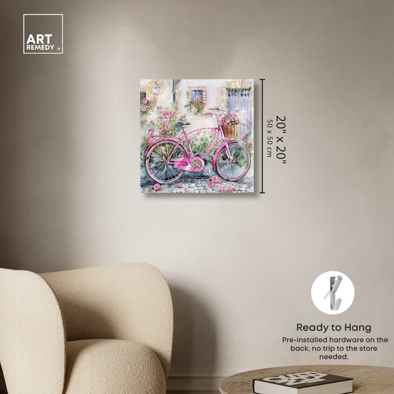 «Glam Bike Chic Farmhouse» par Art Remedy, Toile tendue, H 20 po x l 20 po