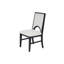 Table de salle à manger de style traditionnel et 6 chaises d'appoint en tissu blanc