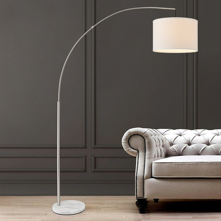 62 Arched Floor Lamp with Remote Control and Bulb Included Latitude Run Base Finish: Brown