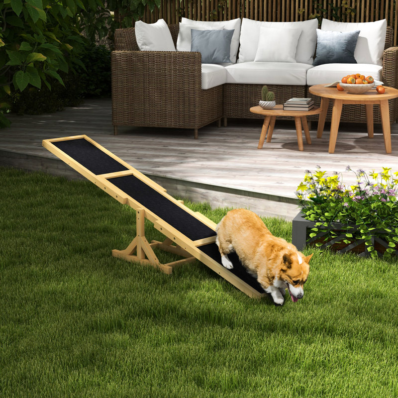 Balançoire à bascule agile en bois pour l'entraînement, L 71 po x l 12 po, jaune, météo pour animal de compagnie, 71 po x 12 po x 12 po, dressage