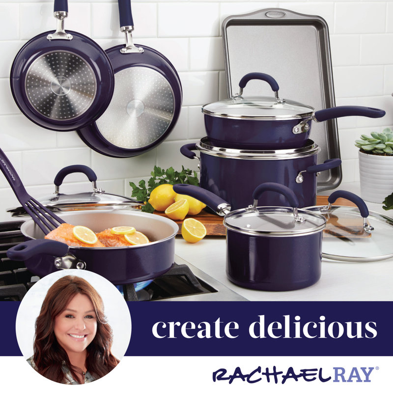 Purple Shimmer 13-Piece Nonstick Aluminum Cookware Set