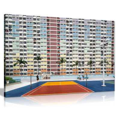 Colourful Pastel Architectural Building Artistic - Wrapped Canvas Art Prints
