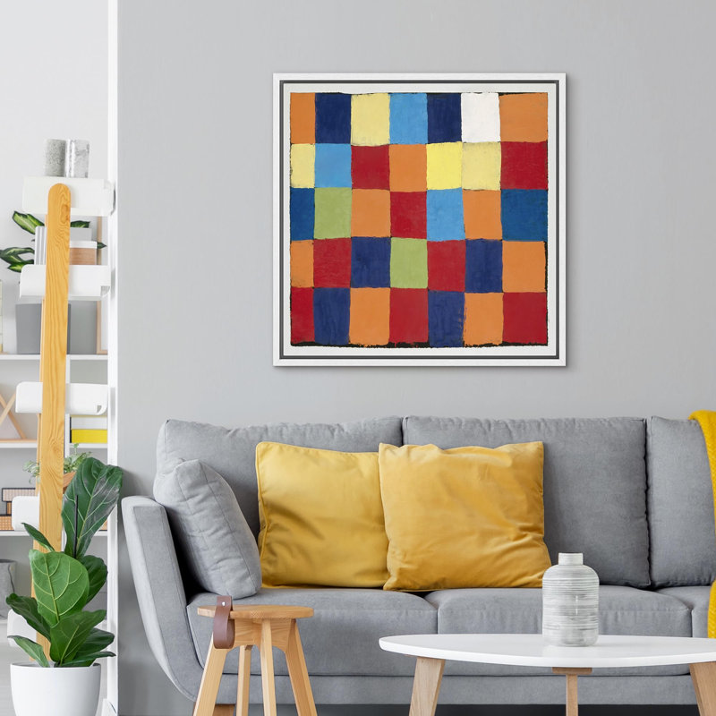 «Colorful Geometric Blocks», illustrations encadrées sur toile, Blanc, H 16 po x l 16 po x P 1,5 po