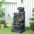 Outdoor Water Fountain with LED, Cascading Bowls Waterfall, Grey
