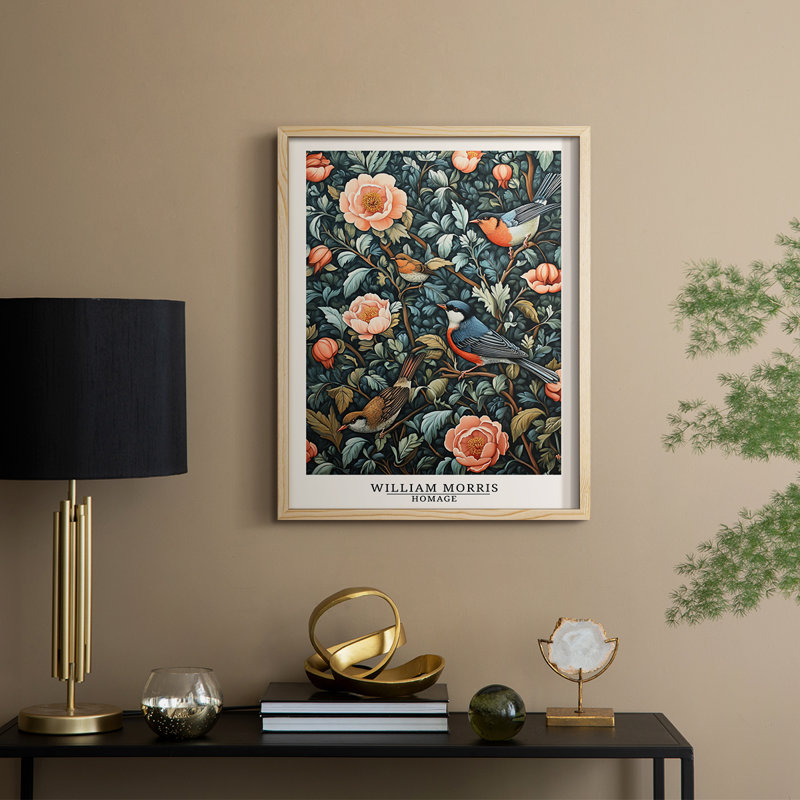 Imprimé encadré de la série XXV de William Morris - bois massif, Naturel, H 11 po x l 9 po