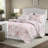 Reversible Bedding Sets, 4 Piece Polyester Quilt, Romantic Floral Home