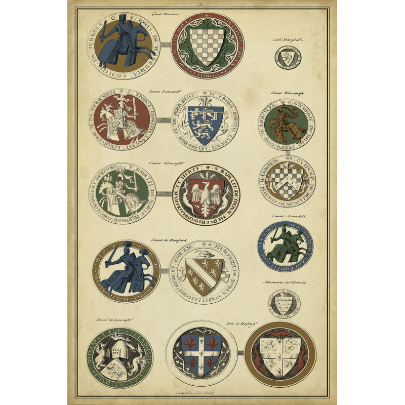 Imperial Crest I - Wrapped Canvas Painting, 46cm H x 30cm W x 3.8cm D