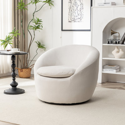 Modern Barrel Chair 360° Swivel Chair Sofa Chair Upholstered Chair Reading Chair Comfy Chair