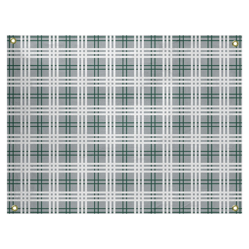Tapisserie en polyester New York Fly, H 26 po x l 36 po, Gris / vert / blanc