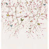 Floral Grass Cloth Wallpaper