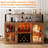 Wine Bar Cabinet With LED Light  Industry Coffee Bar Cabinet With Wine Rack  Glass Holder  And Power Outlets  Kitchen Sideboard Buffet Cabinet For Living Room Dining Room Brown-123516617