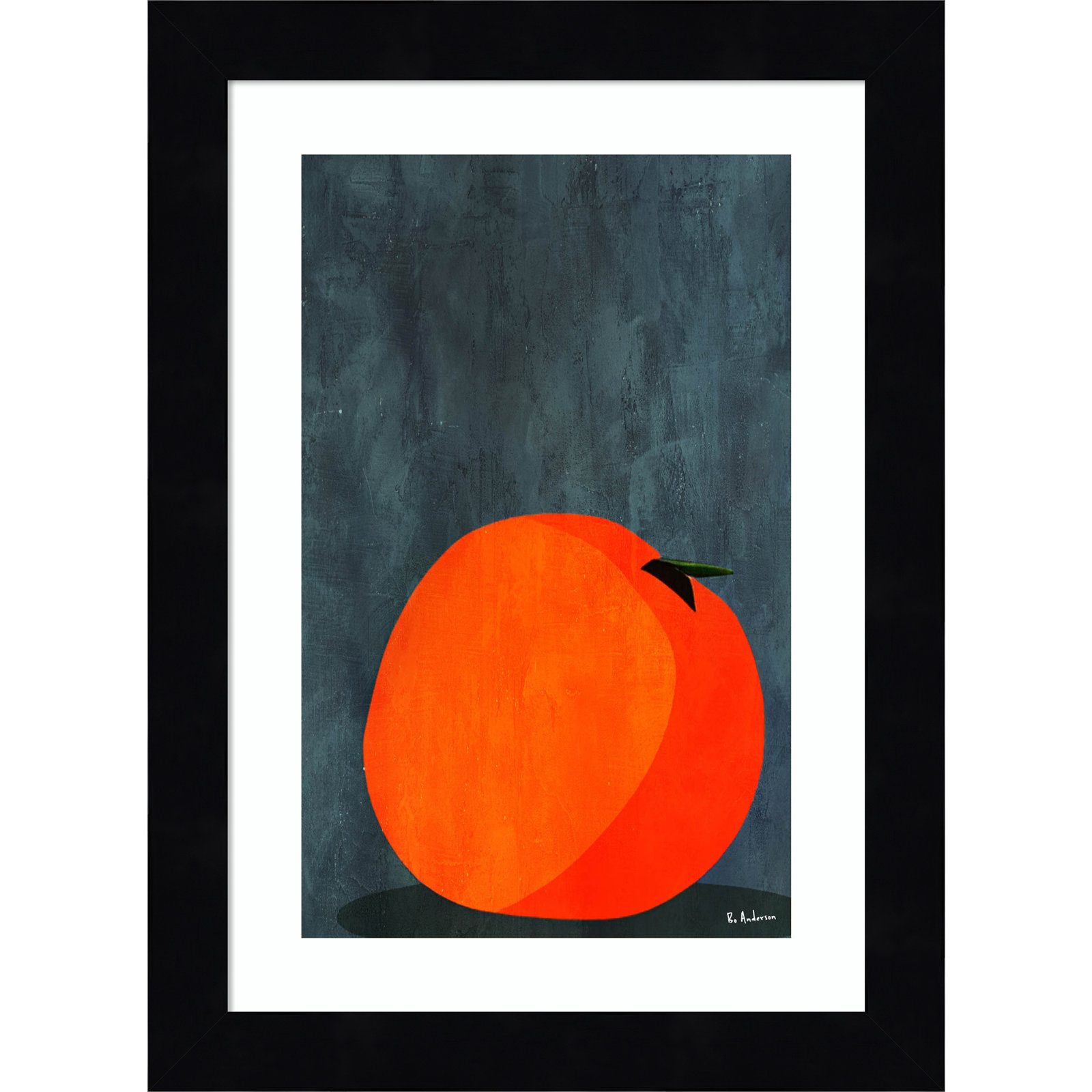 Calmly Sleeping Apple Print, Black, 11" H x 8" W