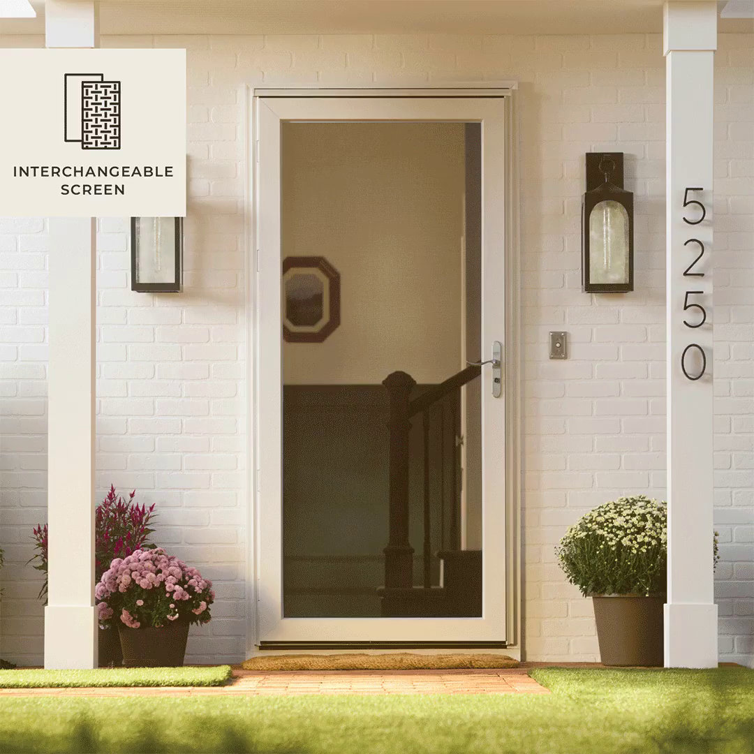 LARSON Platinum Interchangeable Full Glass Storm Door (handle sold