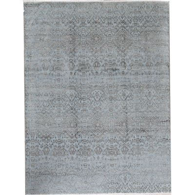 Wool Ikat Area Rug in Gray