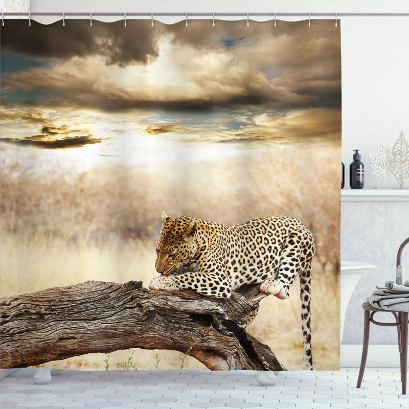 Shower Curtain with Hooks Included, 70" H x 69" W
