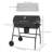 Barrel Charcoal BBQ Smoker, Wheeled Barbecue, Black,wood