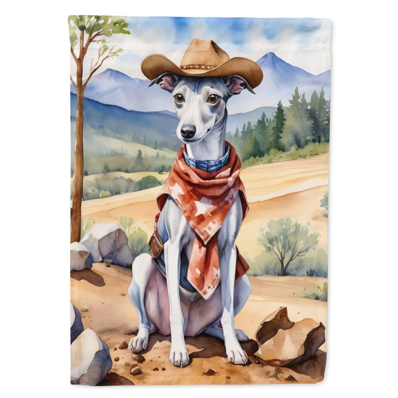 Drapeau Cowboy Welcome Garden, Lévrier Whippet