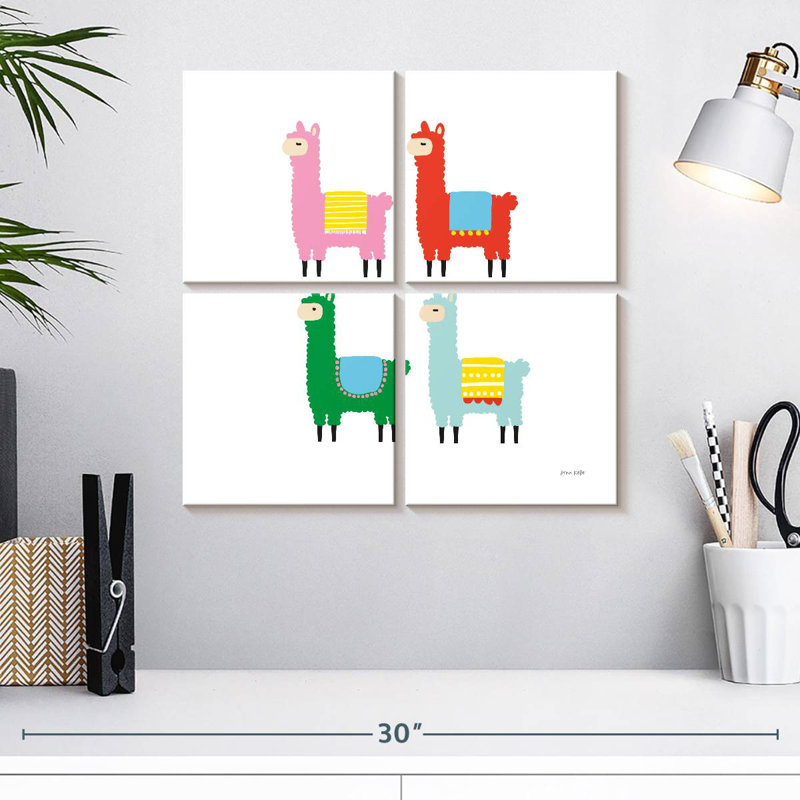 Brampt, les lamas colorés, H 18 po x l 18 po