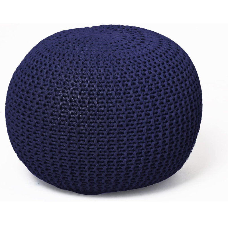 Pouf rond 18 po Bramble, Marine