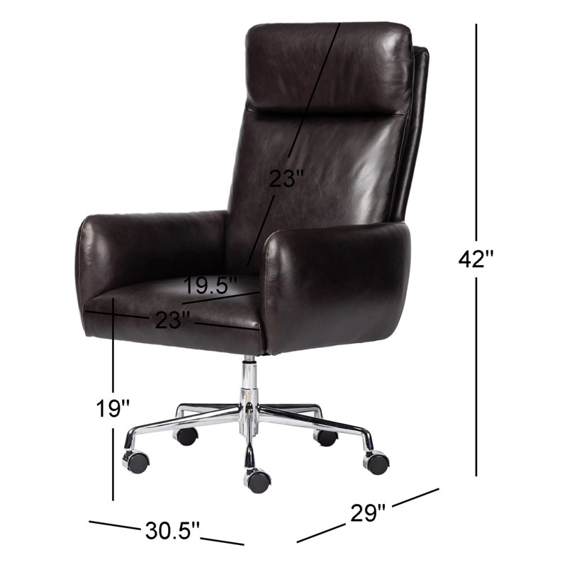 Wayland Leather Swivel Executive Chair, Sonoma Black